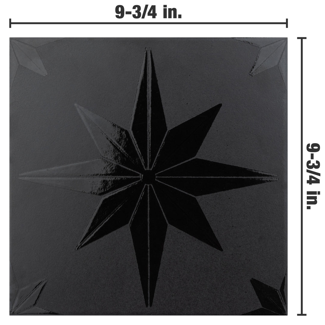 Stella Lustre Midnight 9-3/4" X 9-3/4" Porcelain Wall Tile