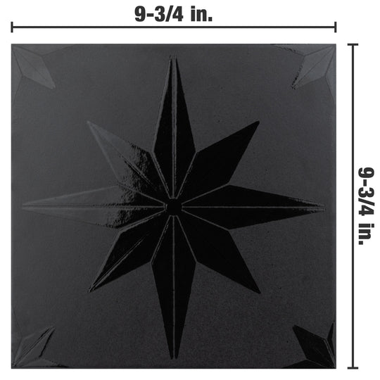 Stella Lustre Midnight 9-3/4" X 9-3/4" Porcelain Wall Tile