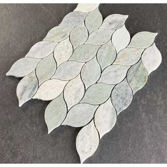 Marble Leaf Pattern Wall & Floor Mosaic Tiles