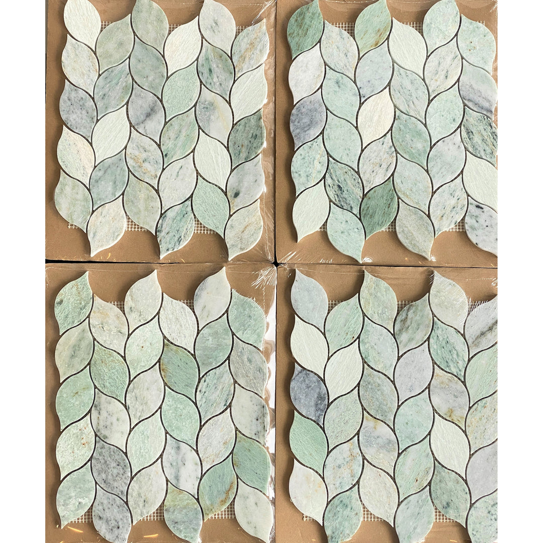 Marble Leaf Pattern Wall & Floor Mosaic Tiles