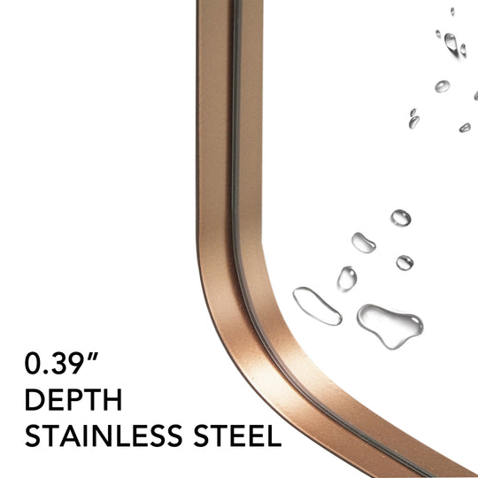 Modern Rounded Rectangle Metal Frame Wall Mirror