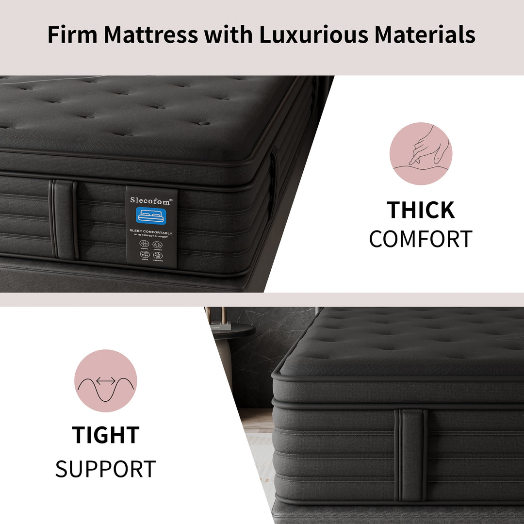 Modland 14" Extra Firm Cooling Gel Hybrid Mattress for Back Pain Relief in a Box, Twin/Full/Queen/King/Calking Size