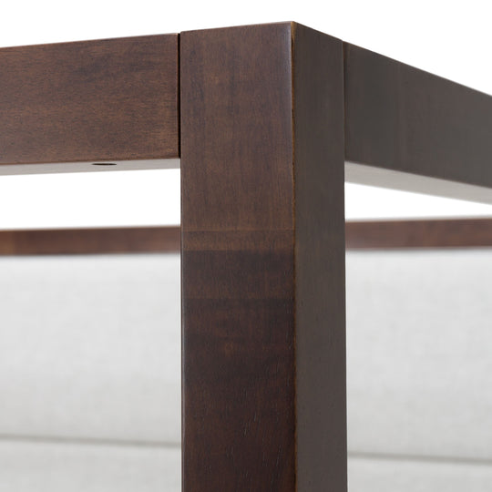 Modrest Manhattan Contemporary Canopy Brown Oak Bed