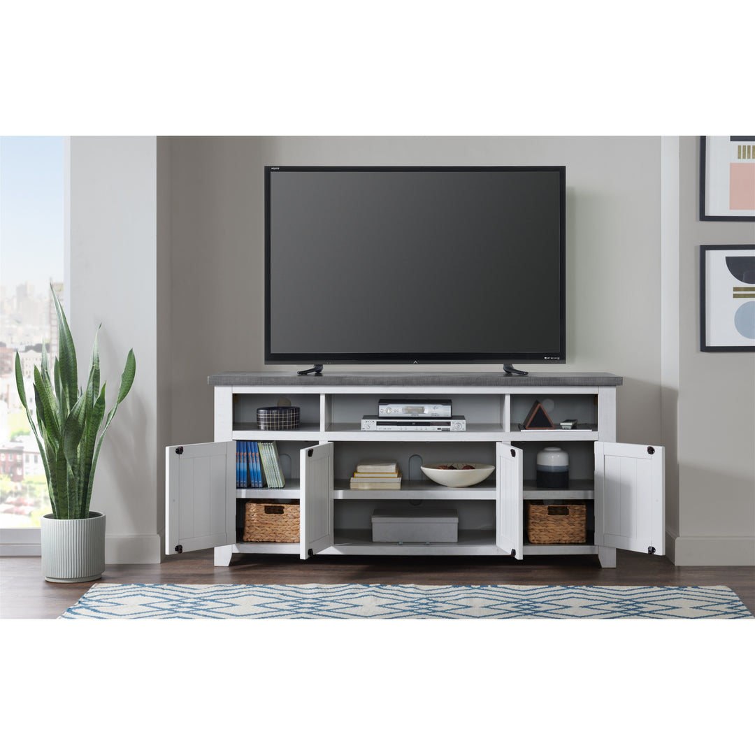 Nantucket 65-Inch Wide Solid Wood TV Stand with Storage