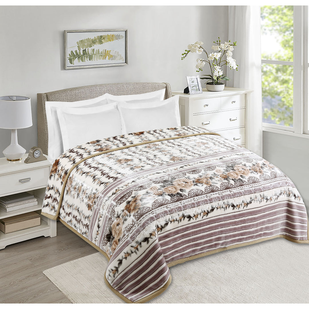 Empyrean Velvet 2 Ply Heavy Reversible Printed Raschel Blanket