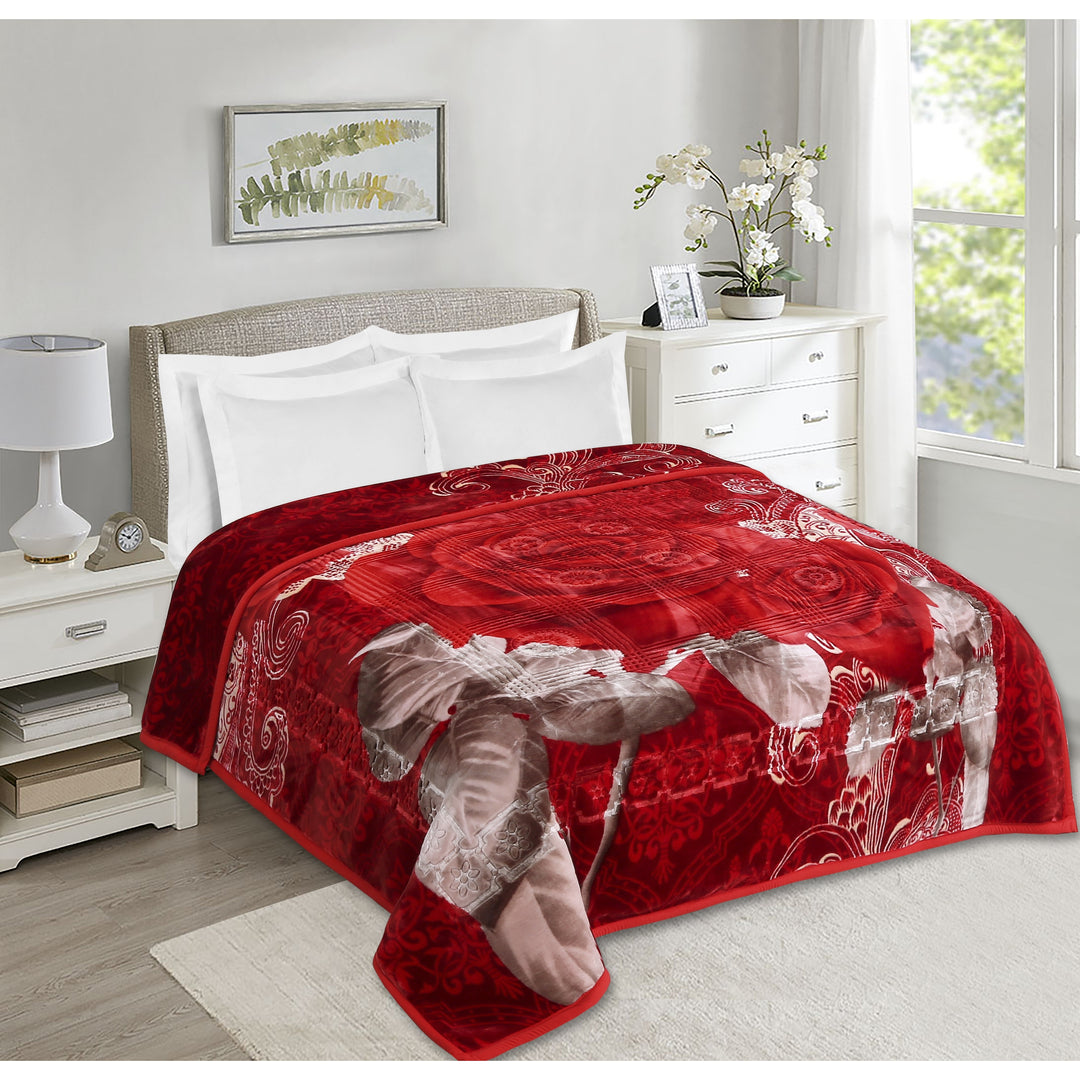 Empyrean Velvet 2 Ply Heavy Reversible Printed Raschel Blanket