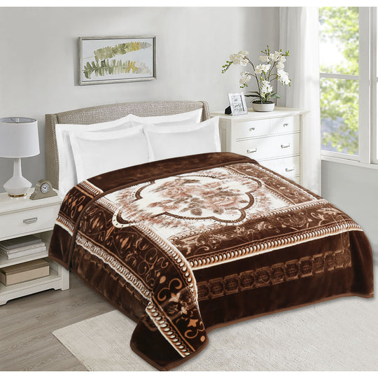 Empyrean Velvet 2 Ply Heavy Reversible Printed Raschel Blanket