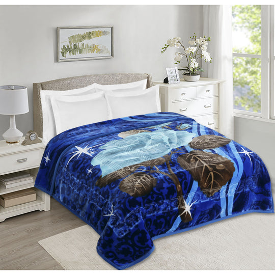 Empyrean Velvet 2 Ply Heavy Reversible Printed Raschel Blanket