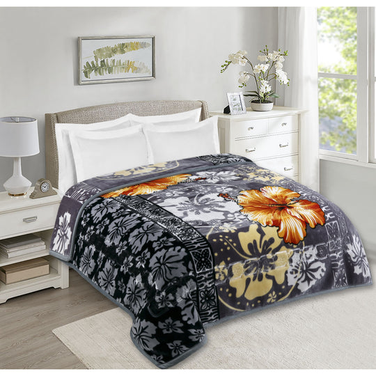 Empyrean Velvet 2 Ply Heavy Reversible Printed Raschel Blanket