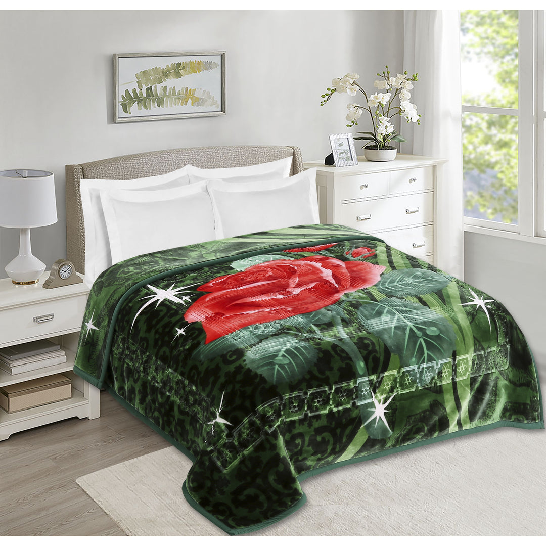 Empyrean Velvet 2 Ply Heavy Reversible Printed Raschel Blanket