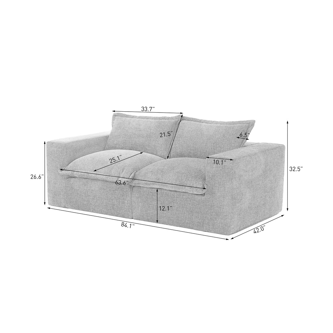 No Assembly Chenille Modular Sectional Sofa Comfy Cloud Couch