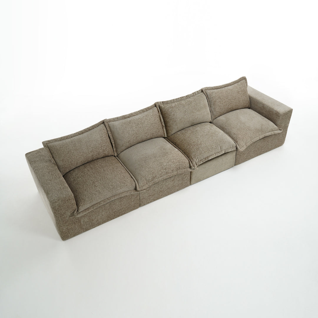 No Assembly Chenille Modular Sectional Sofa Comfy Cloud Couch