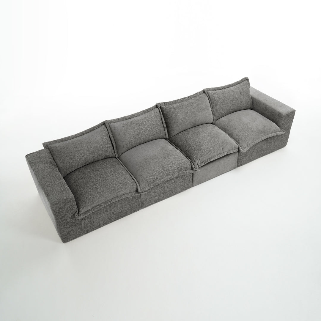 No Assembly Chenille Modular Sectional Sofa Comfy Cloud Couch