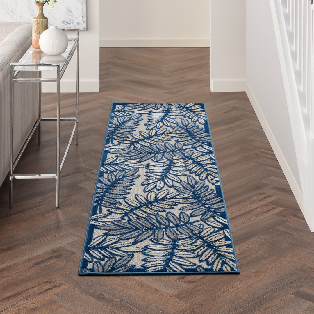 Aloha Leaf Print Vibrant Indoor/Outdoor Area Rug