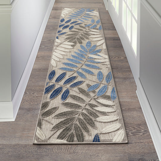 Aloha Leaf Print Vibrant Indoor/Outdoor Area Rug