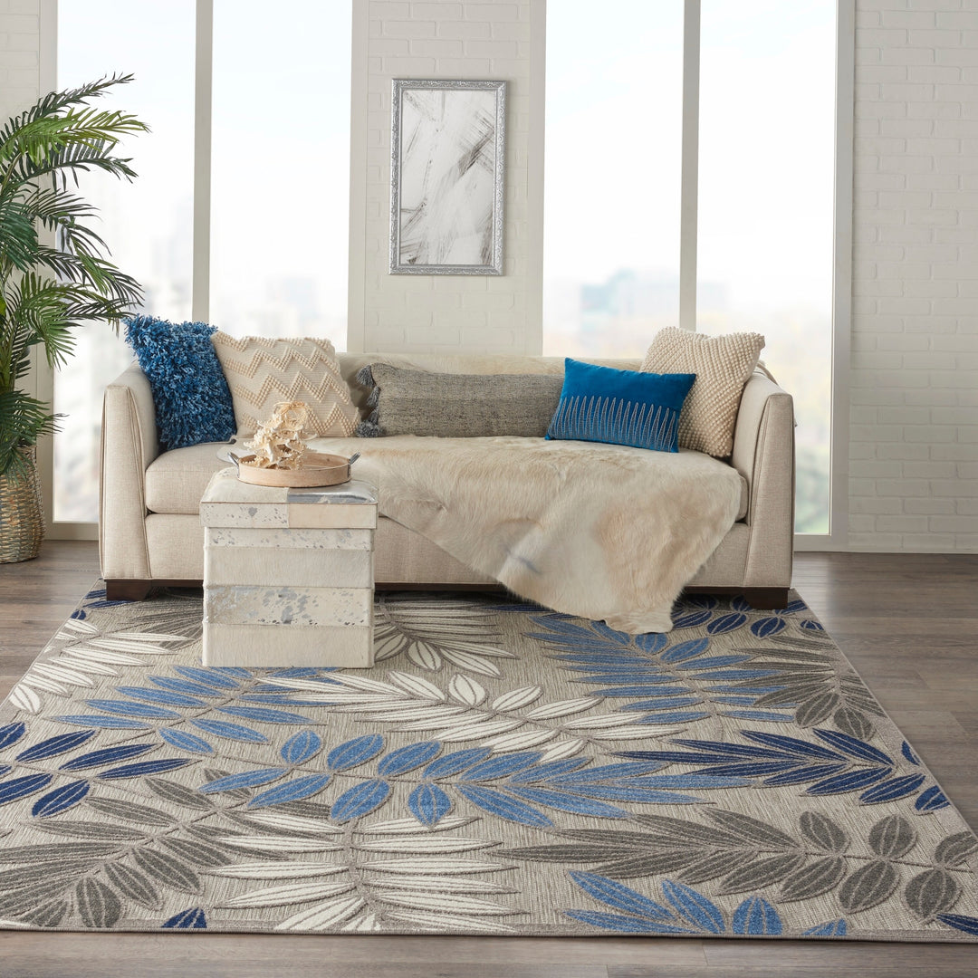 Aloha Leaf Print Vibrant Indoor/Outdoor Area Rug