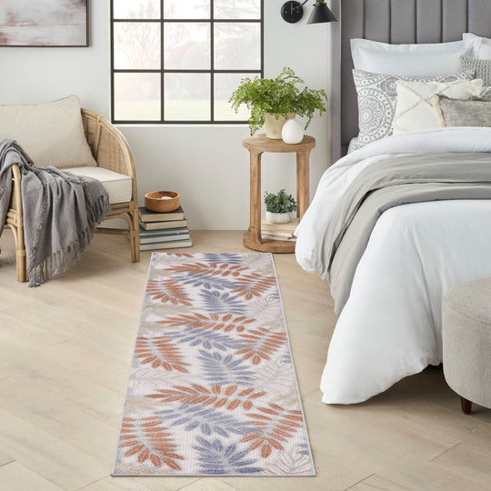 Aloha Leaf Print Vibrant Indoor/Outdoor Area Rug