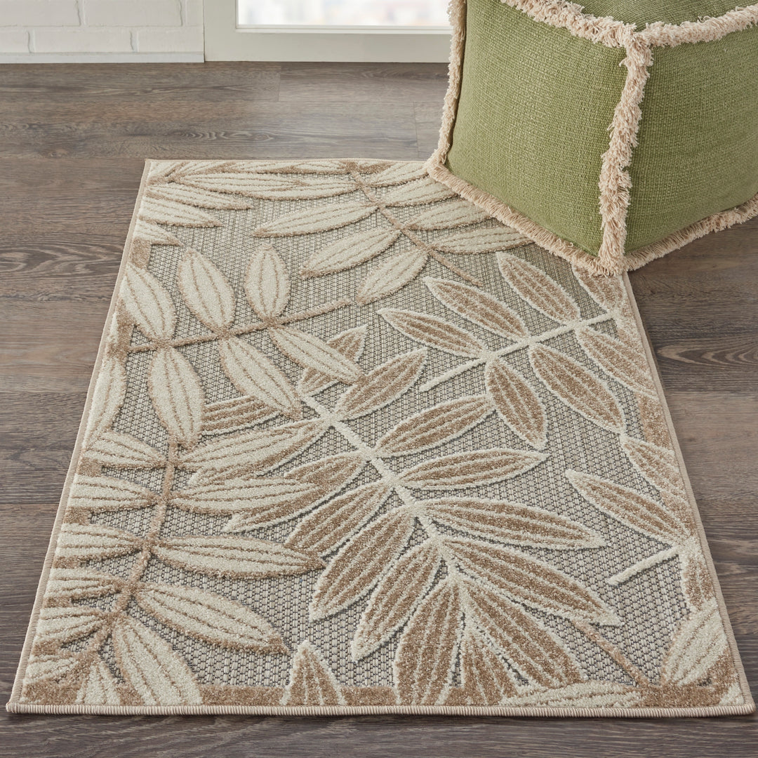 Aloha Leaf Print Vibrant Indoor/Outdoor Area Rug