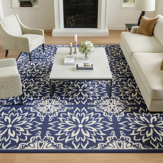 Jubilant Floral Medallion Area Rug