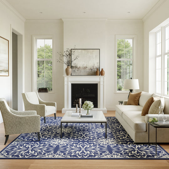 Jubilant Floral Medallion Area Rug