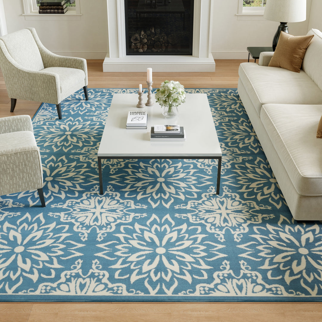 Jubilant Floral Medallion Area Rug