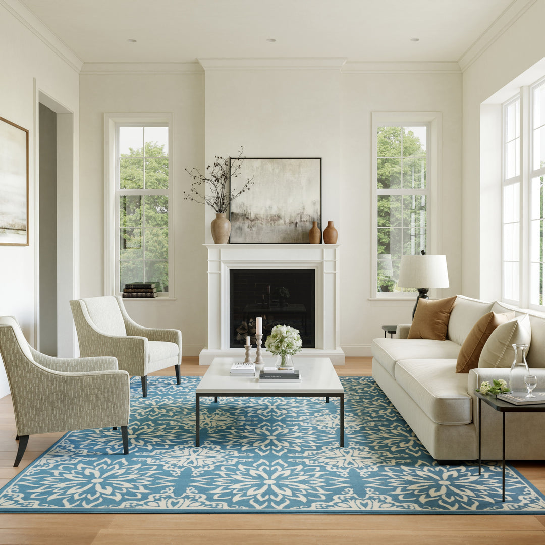 Jubilant Floral Medallion Area Rug