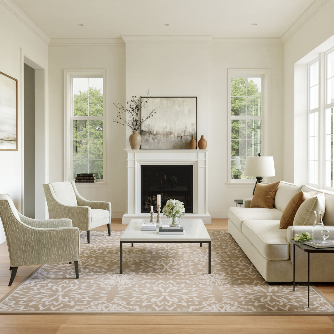 Jubilant Floral Medallion Area Rug