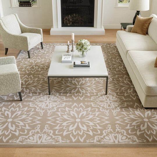 Jubilant Floral Medallion Area Rug