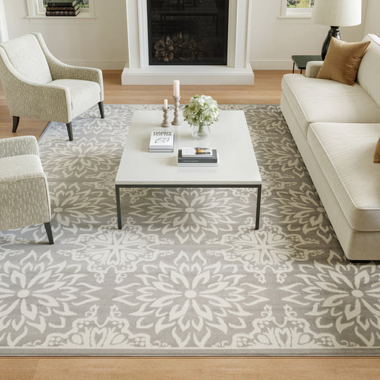Jubilant Floral Medallion Area Rug
