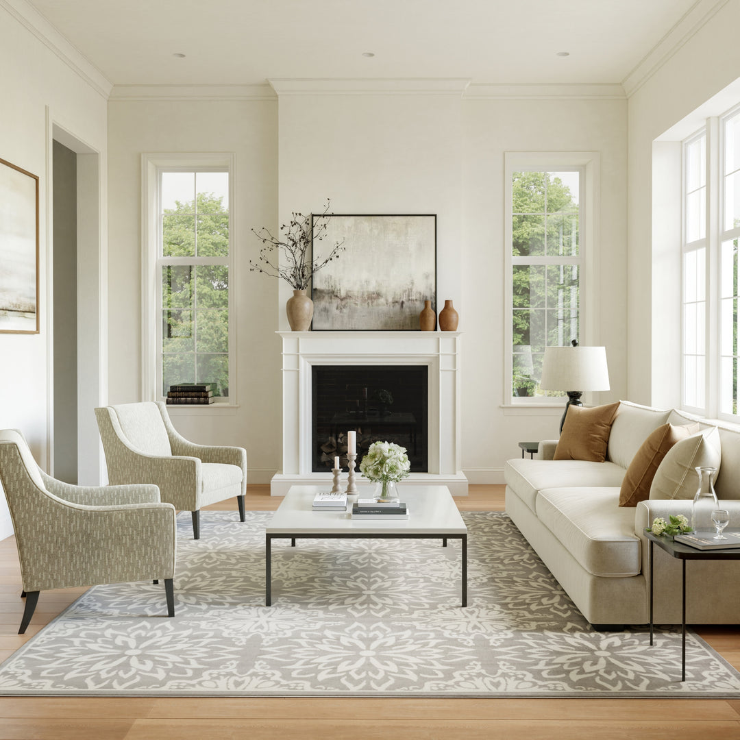 Jubilant Floral Medallion Area Rug