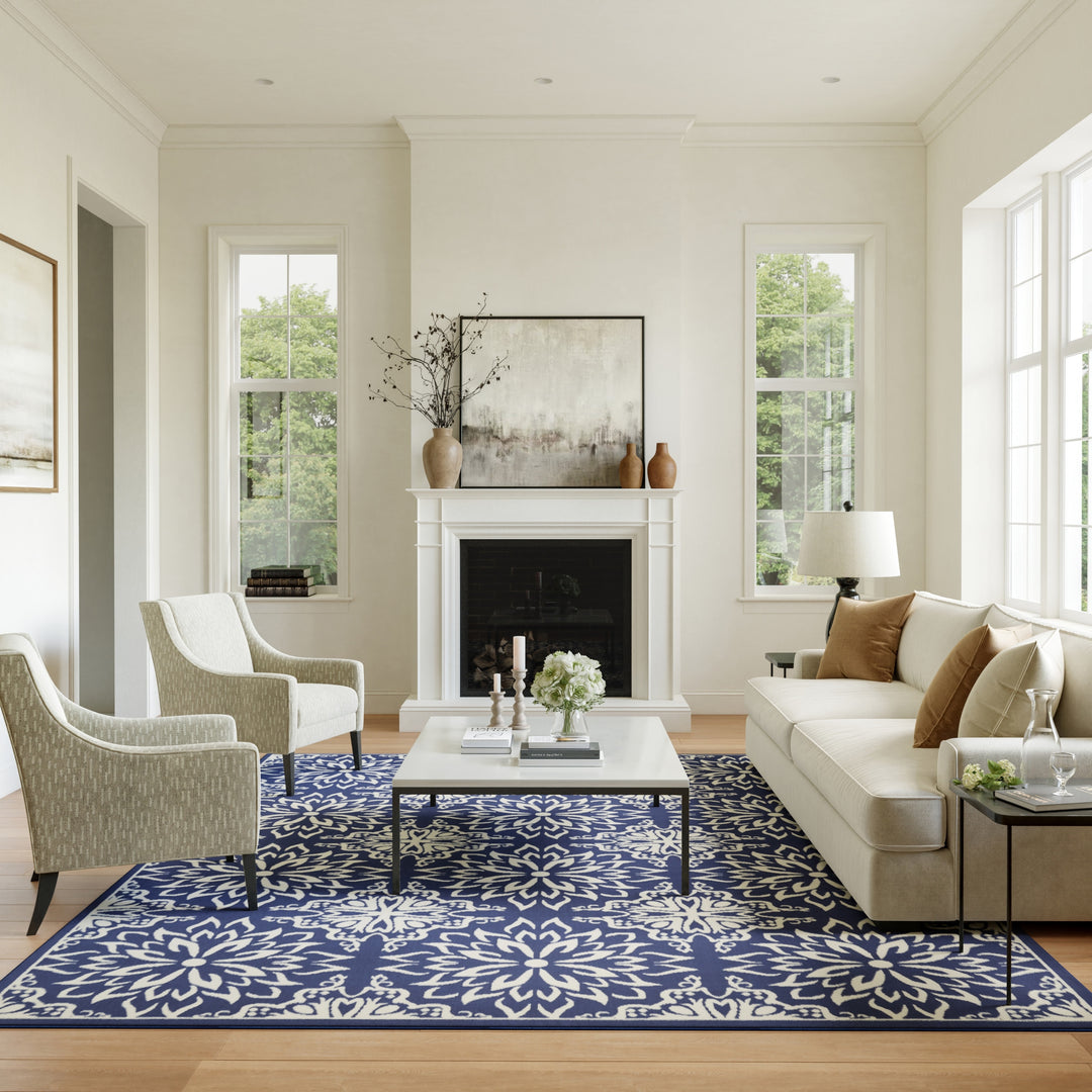 Jubilant Floral Medallion Area Rug