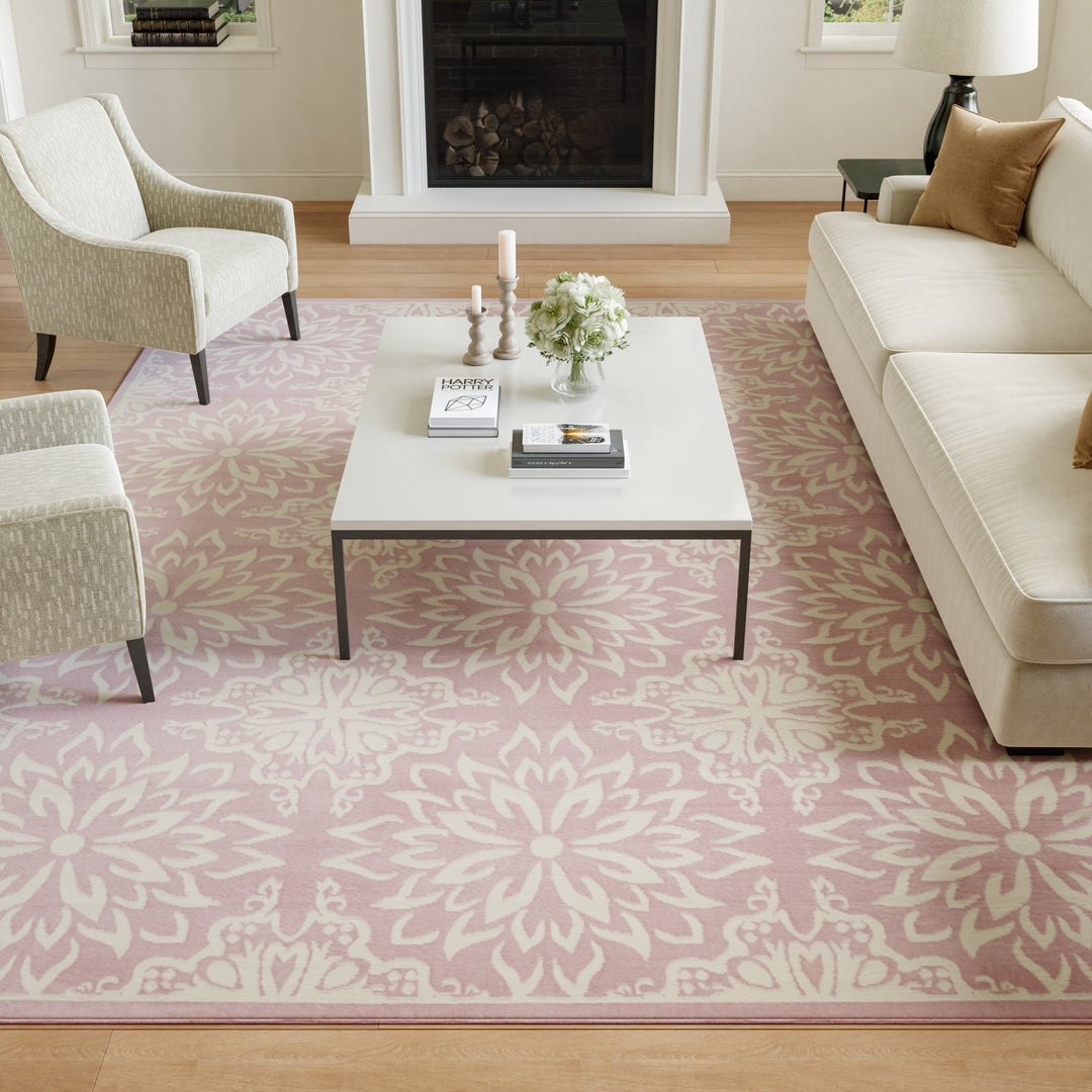 Jubilant Floral Medallion Area Rug