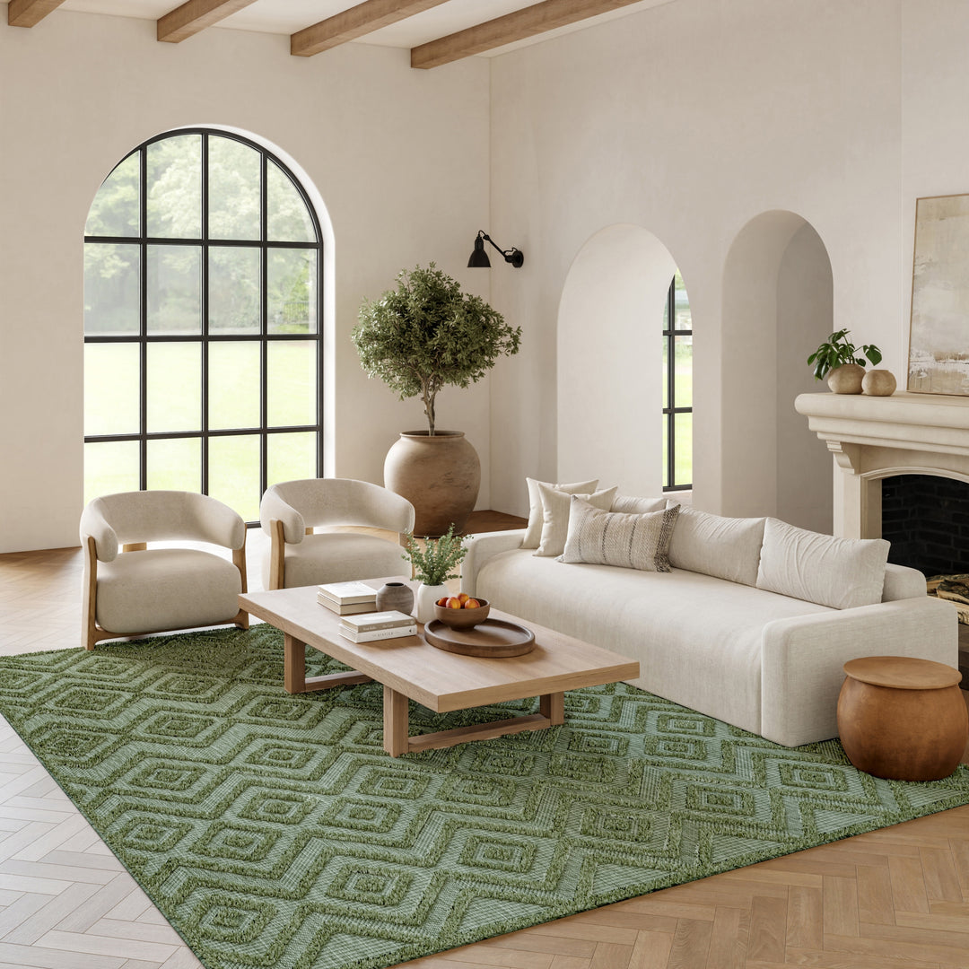 Versatile Indoor/Outdoor Geometric Flatweave Area Rug