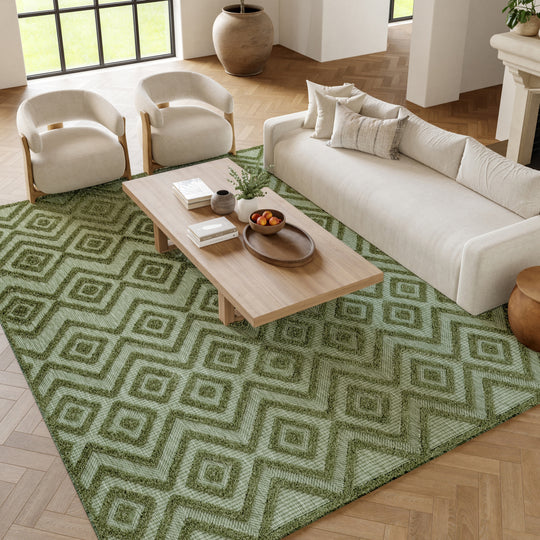 Versatile Indoor/Outdoor Geometric Flatweave Area Rug