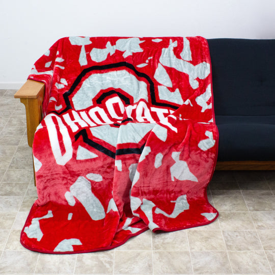 Ohio State Buckeyes Throw Blanket / Bedspread 63" X 86"
