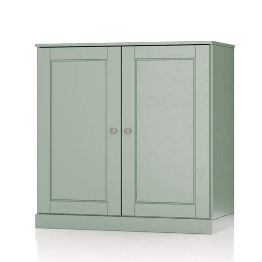 100% Solid Wood Bathroom Storage Cabinet, Raised Panel Doors, 2 Drawers, Adjustable Shelves