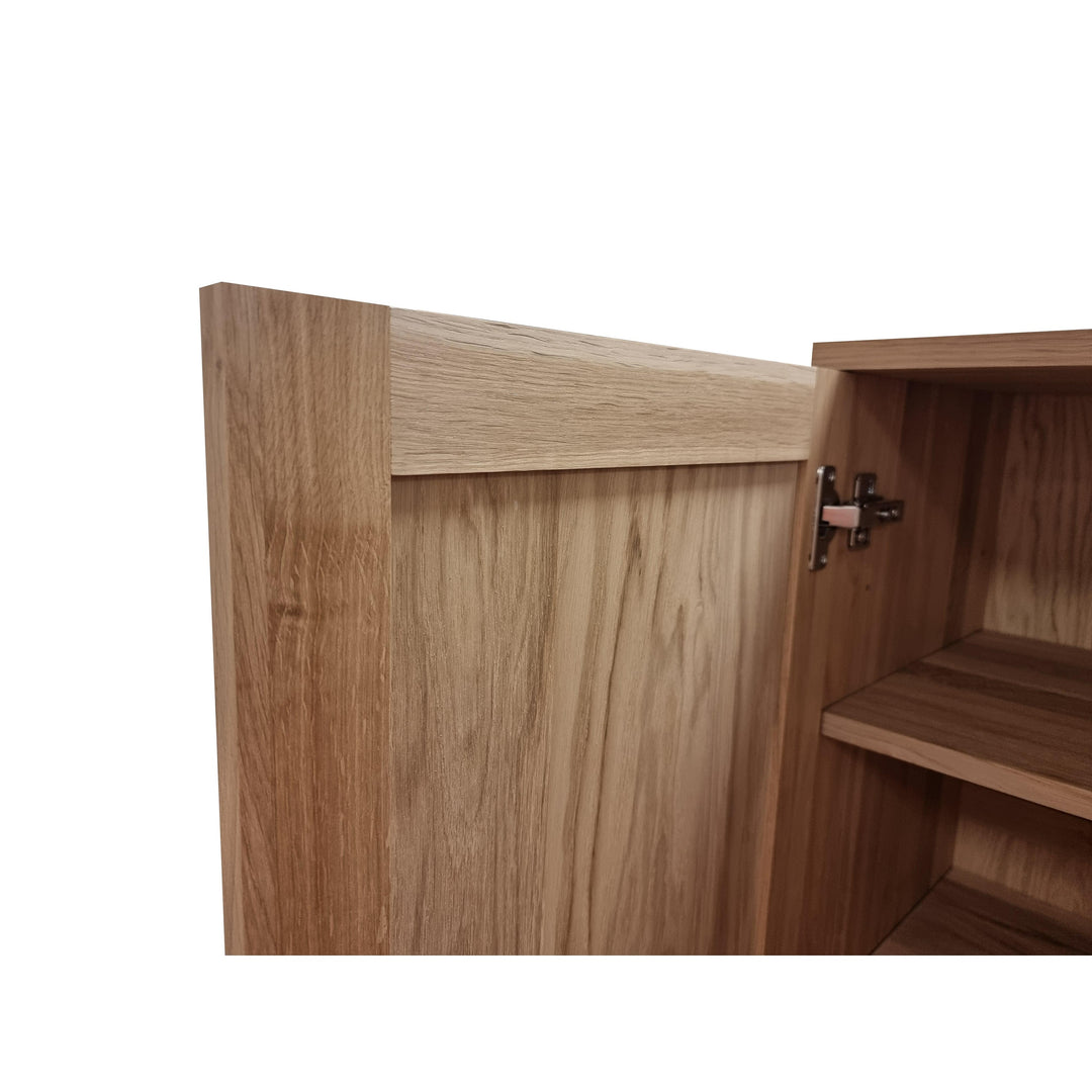 Premium 100% Solid European Oak Hardwood Modular Dining Room Cabinet with Shaker Doors - 64" Wide, 71.5" Tall