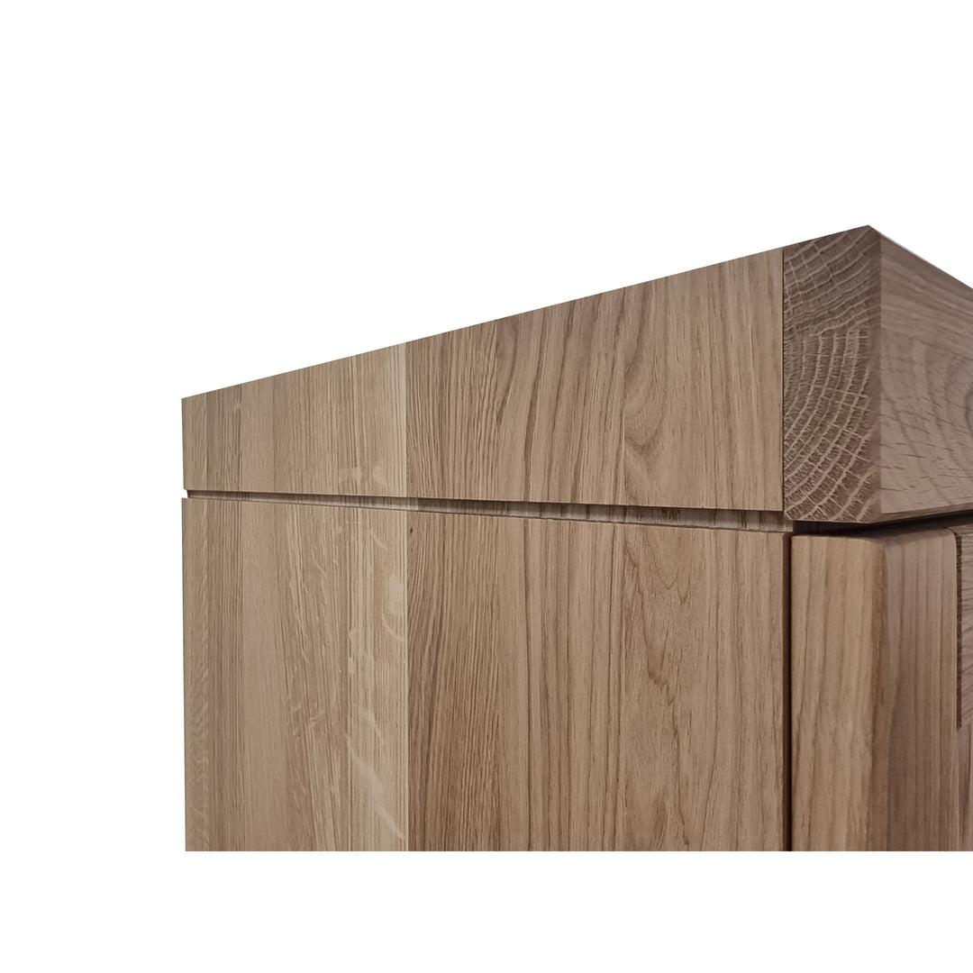 Premium 100% Solid European Oak Hardwood Modular Dining Room Cabinet with Shaker Doors - 64" Wide, 71.5" Tall