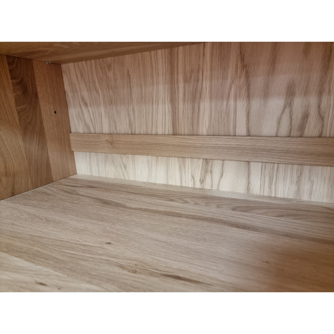 Premium 100% Solid European Oak Hardwood Modular Dining Room Cabinet with Shaker Doors - 64" Wide, 71.5" Tall