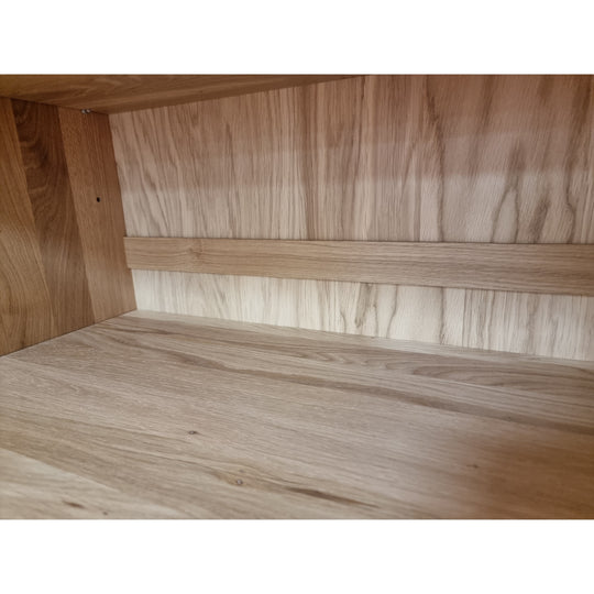 Premium 100% Solid European Oak Hardwood Modular Dining Room Cabinet with Shaker Doors - 64" Wide, 71.5" Tall