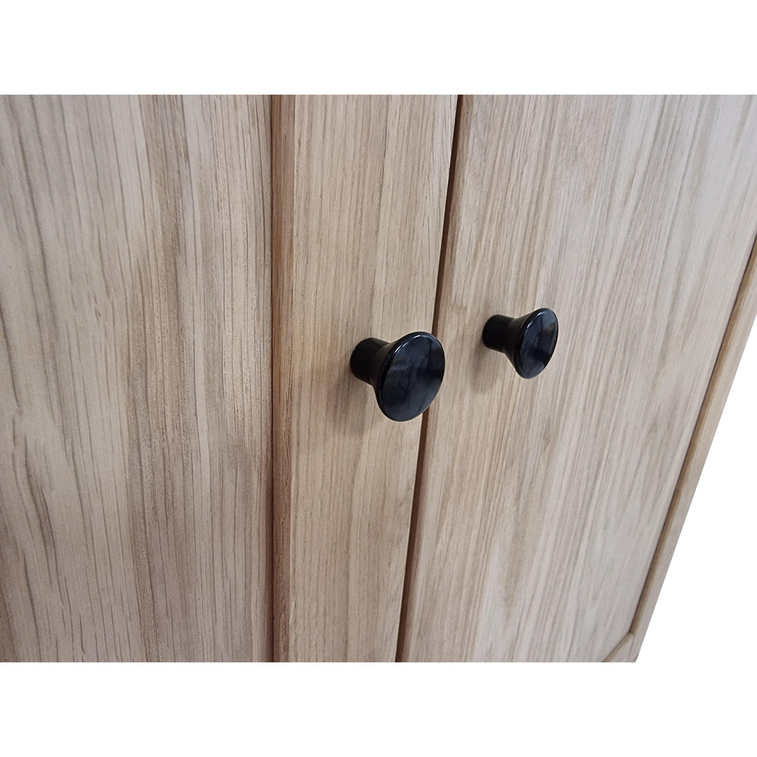 Premium 100% Solid European Oak Hardwood Modular Dining Room Cabinet with Shaker Doors - 64" Wide, 71.5" Tall