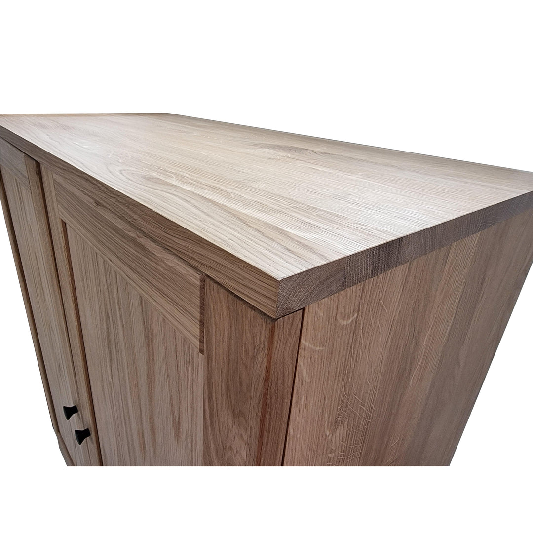Premium 100% Solid European Oak Hardwood Modular Dining Room Cabinet with Shaker Doors - 64" Wide, 71.5" Tall