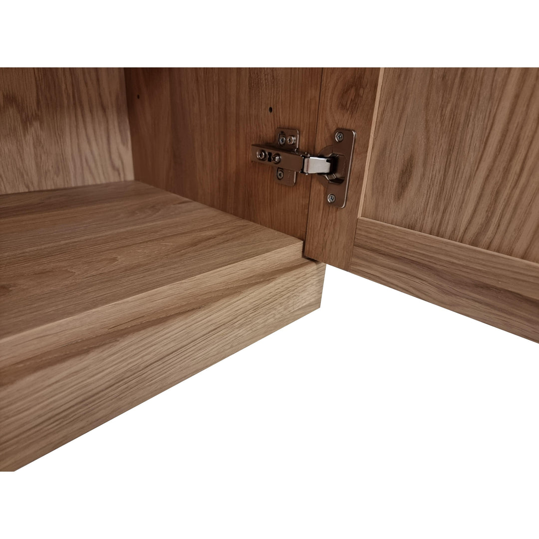 Premium 100% Solid European Oak Hardwood Modular Dining Room Cabinet with Shaker Doors - 64" Wide, 71.5" Tall