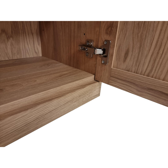 Premium 100% Solid European Oak Hardwood Modular Dining Room Cabinet with Shaker Doors - 64" Wide, 71.5" Tall