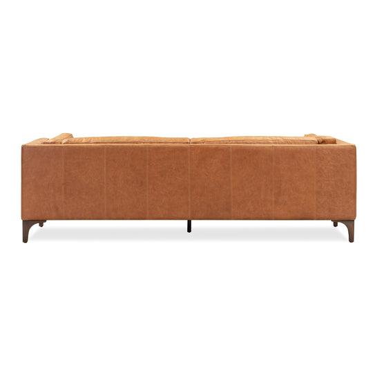Poly & Bark Argan 93" Sofa in Cognac Tan - Full Grain Genuine Italian Leather