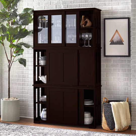 Jefferson Sliding Glass Door Stackable China Cabinet