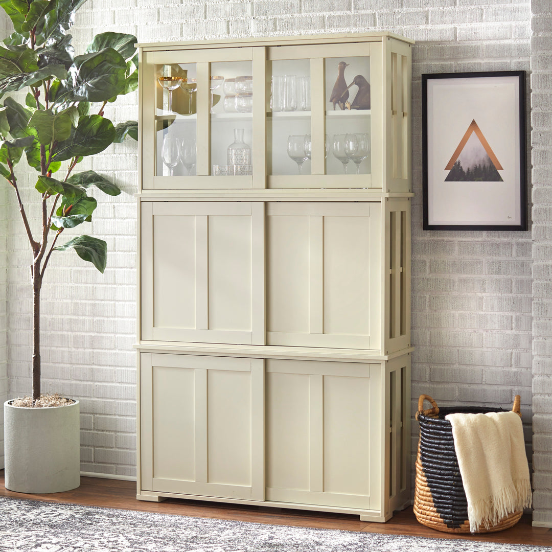 Jefferson Sliding Glass Door Stackable China Cabinet