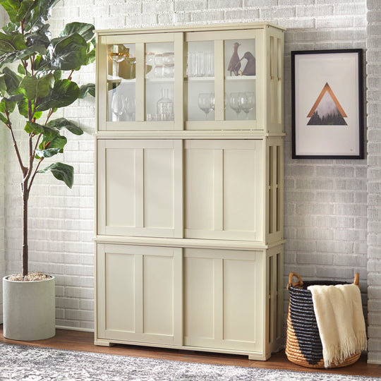 Jefferson Sliding Glass Door Stackable China Cabinet