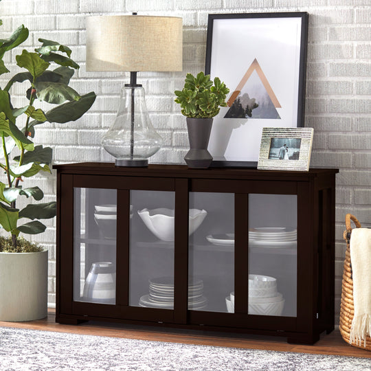 Jefferson Sliding Glass Door Stackable China Cabinet