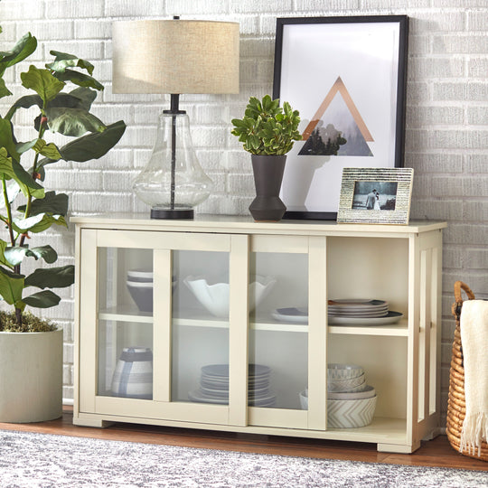 Jefferson Sliding Glass Door Stackable China Cabinet